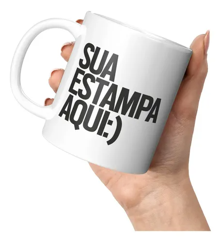 Caneca Personalizada de Cerâmica 325ml – Alça e Interior Branco